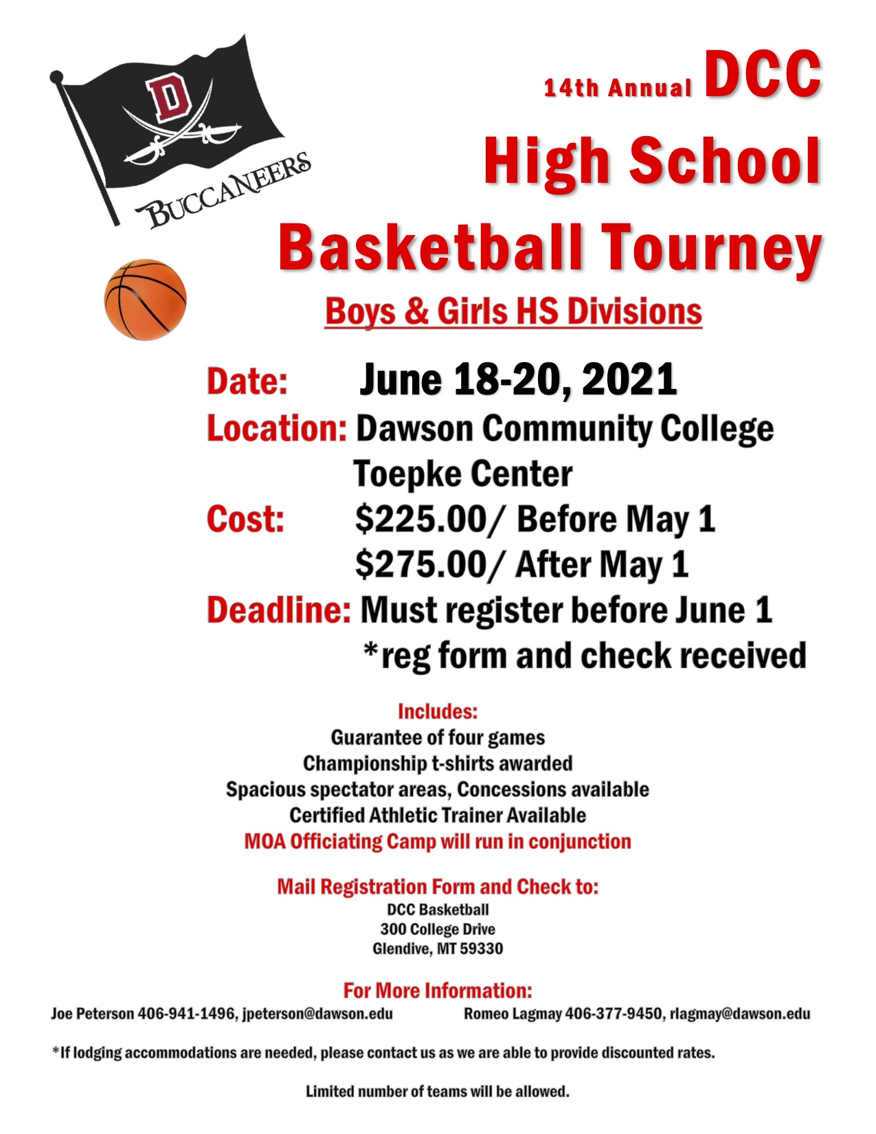 DCC Summer High School Basketball Tournament Dates Set
